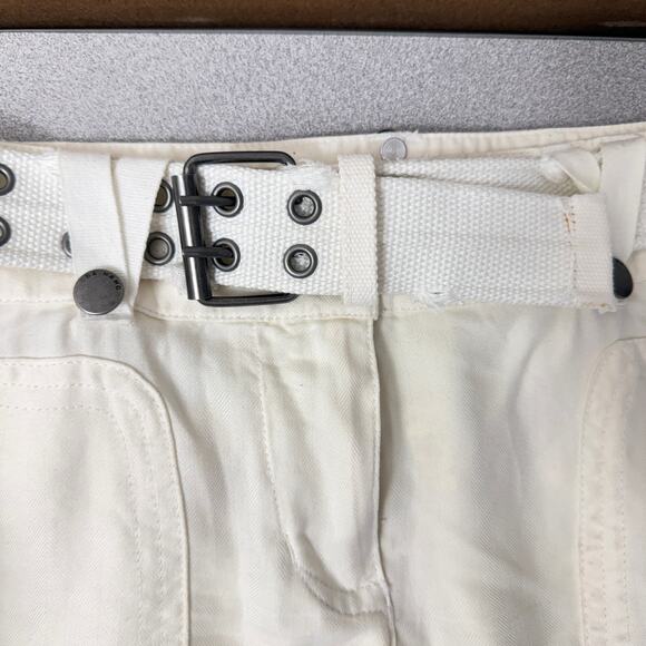 Da-NANG Silk Cargo Shorts Womens Small Ivory Belted Utility Casual Relaxed - Picture 6 of 10
